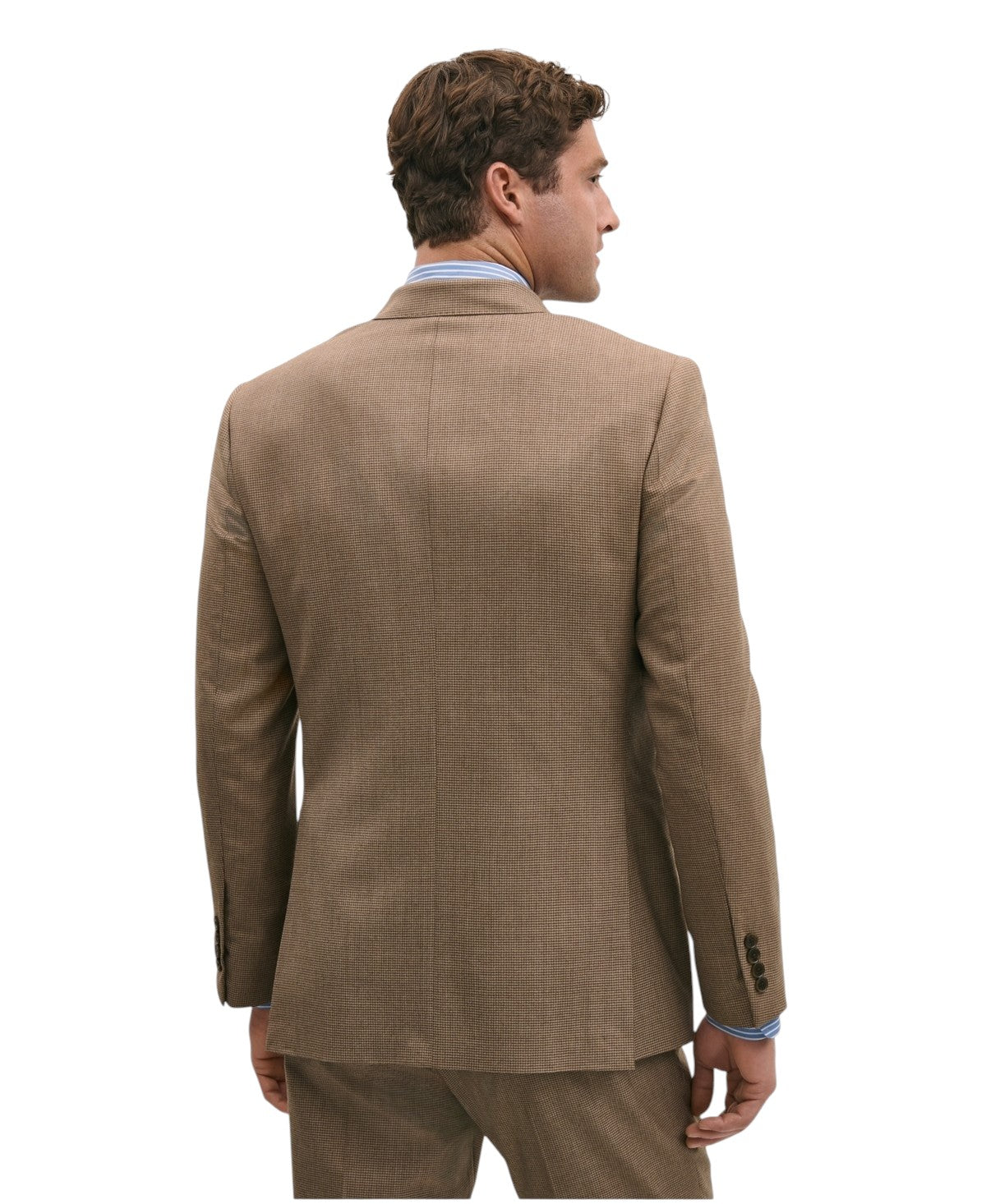 Brooks Brothers Mens Classic fit Suit Jacket Blazer 50 R Brown Tan Houndstooth