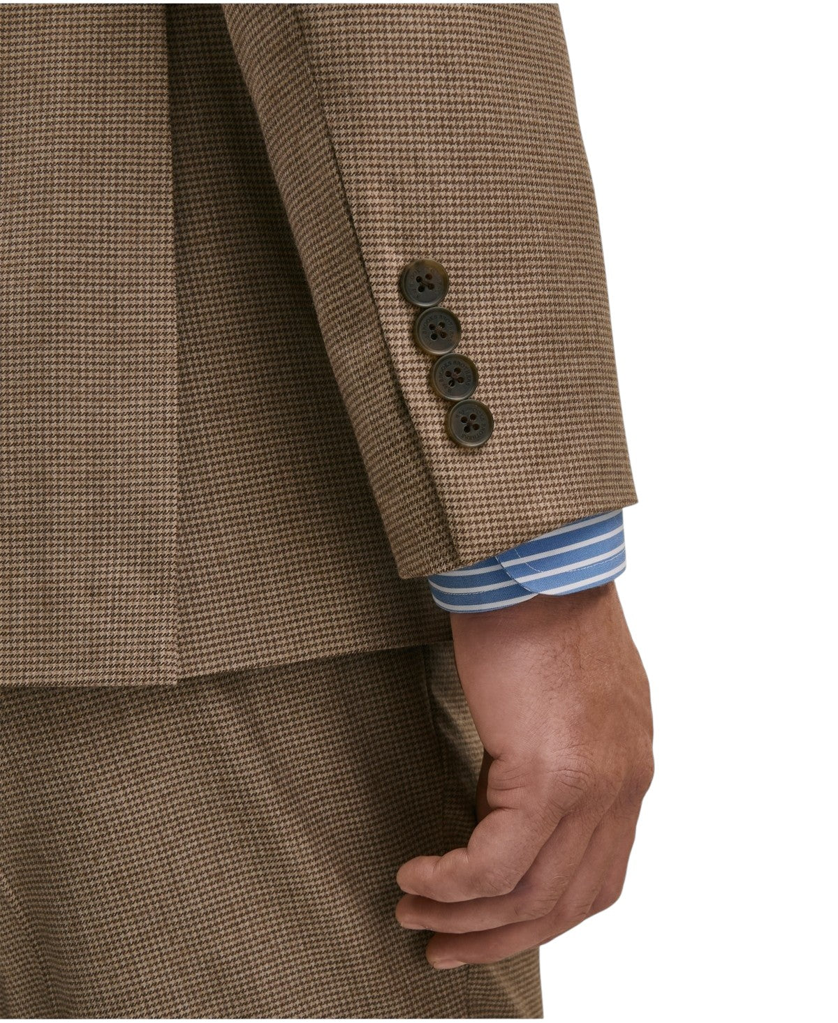 Brooks Brothers Mens Classic fit Suit Jacket Blazer 50 R Brown Tan Houndstooth