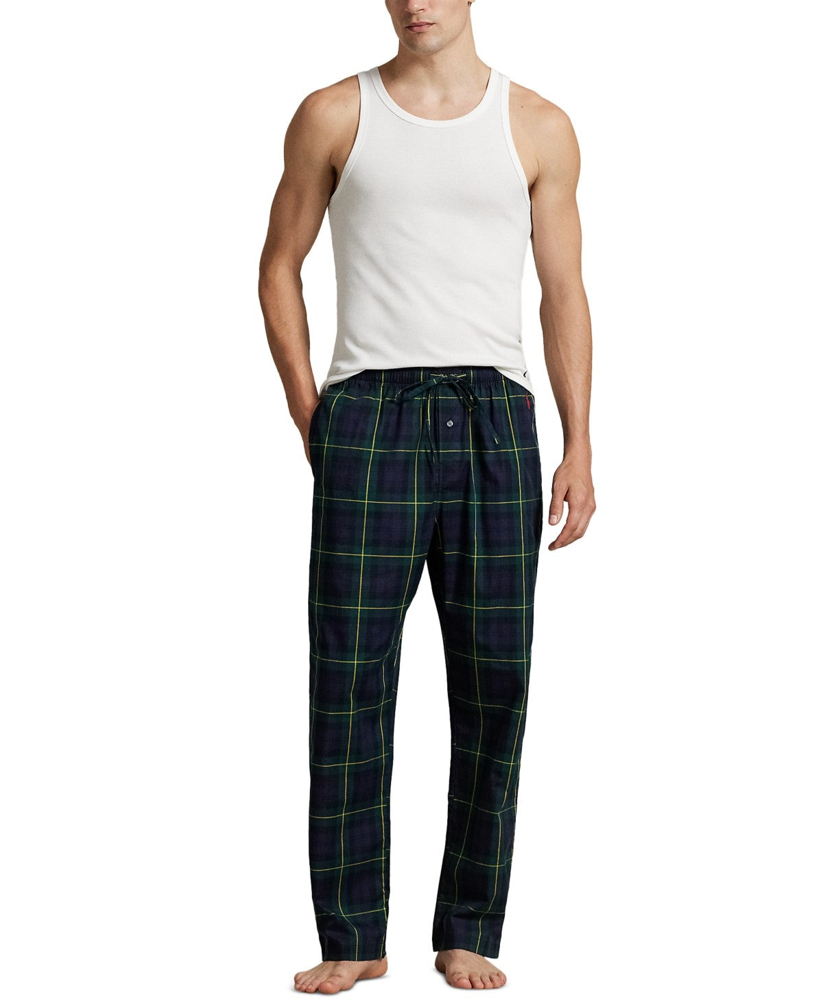 Polo Ralph Lauren Mens Plaid Pajama Pants Classic blue plaid Small