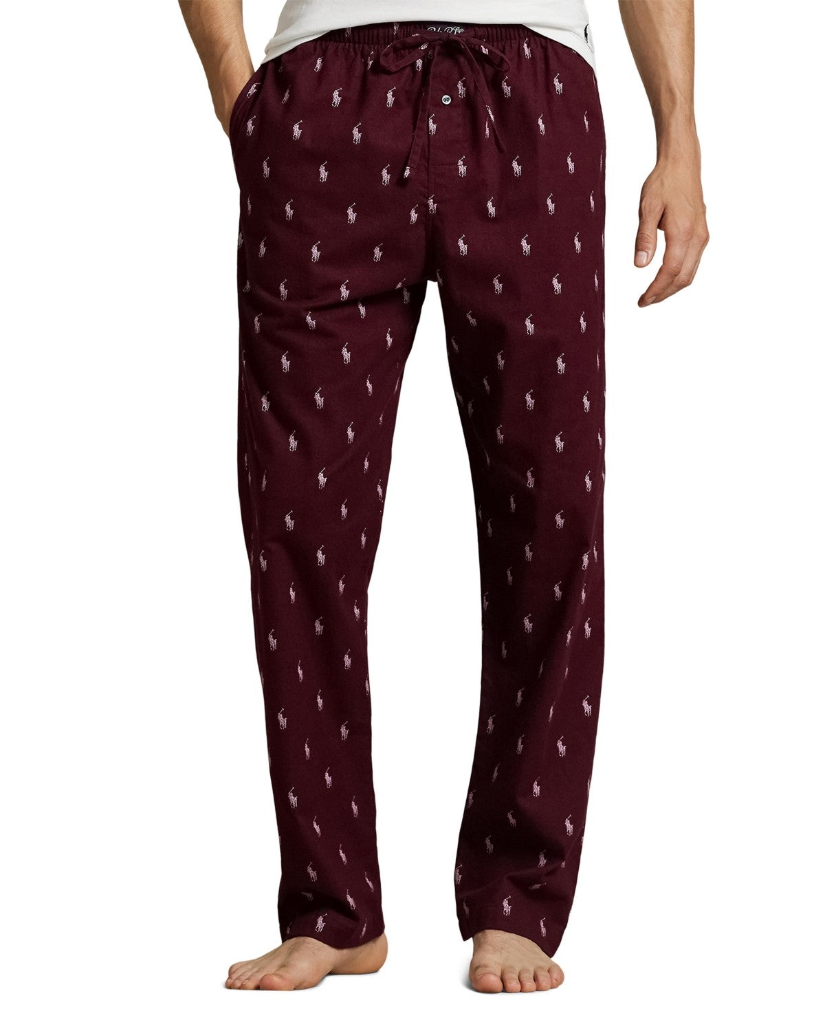 Polo Ralph Lauren Mens Flannel Print Pajama Pants Classic Wine XL