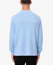 Lacoste Mens Thermal Long Sleeve Crewneck T-Shirt Sky Blue Large