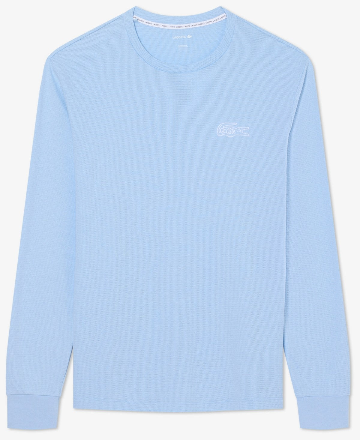 Lacoste Mens Thermal Long Sleeve Crewneck T-Shirt Sky Blue Medium