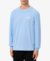 Lacoste Mens Thermal Long Sleeve Crewneck T-Shirt Sky Blue XL