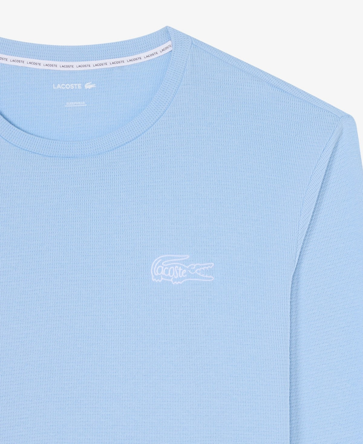 Lacoste Mens Thermal Long Sleeve Crewneck T-Shirt Sky Blue XL