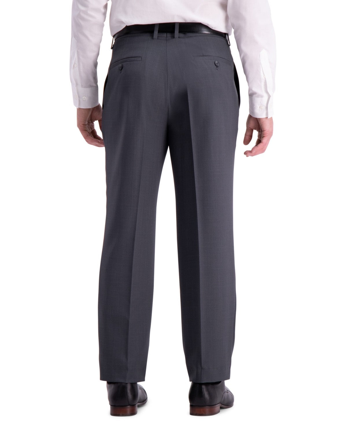 Haggar Mens  fit Dress Pants 44 / 32 Gray Solid