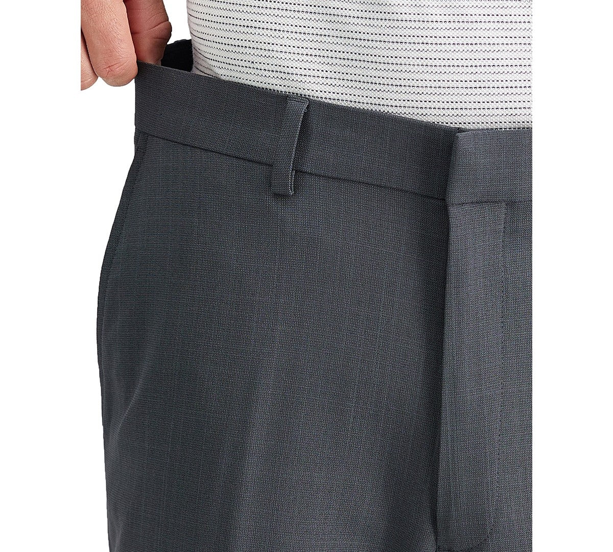 Haggar Mens  fit Dress Pants 44 / 32 Gray Solid