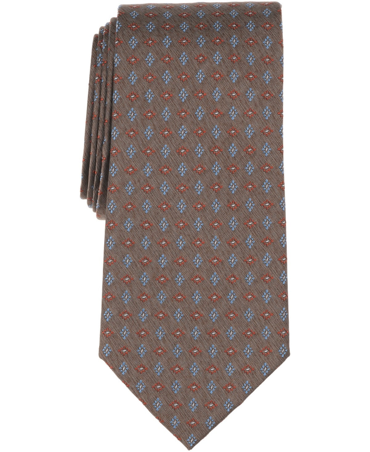 Michael Kors Mens Pindot Neat Pattern Neck Tie Brown