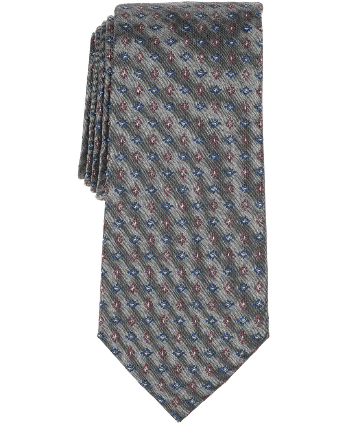 Michael Kors Mens Pindot Neat Pattern Neck Tie Charcoal