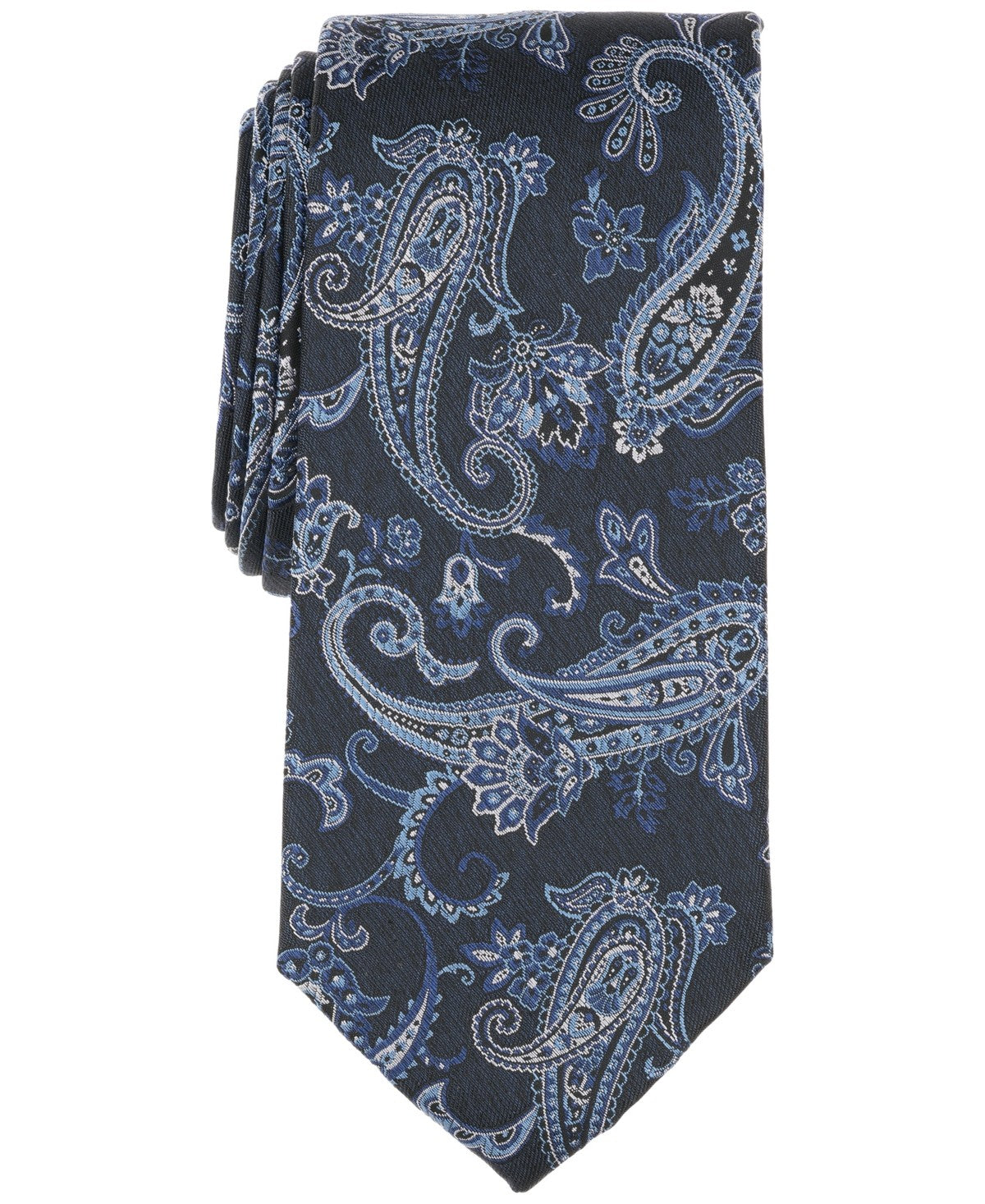 Michael Kors Mens Paisley Print Classic Neck Tie Dark Navy