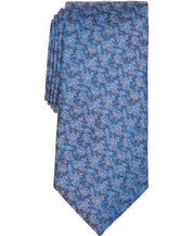Michael Kors Mens Tolane Floral Print Classic Neck Tie Blue