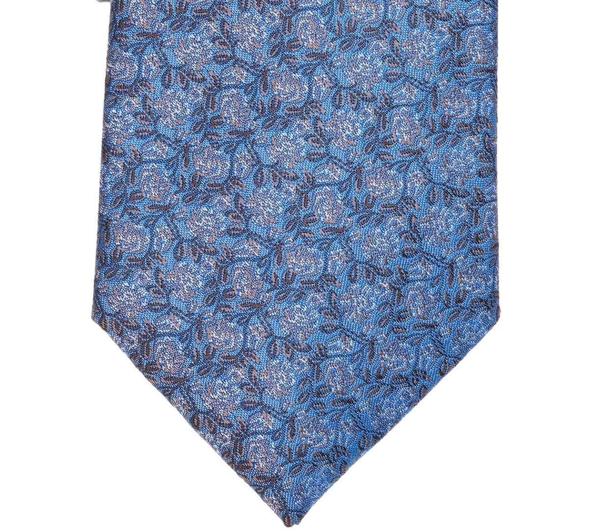 Michael Kors Mens Tolane Floral Print Classic Neck Tie Blue