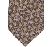 Michael Kors Mens Tolane Floral Print Classic Neck Tie Brown