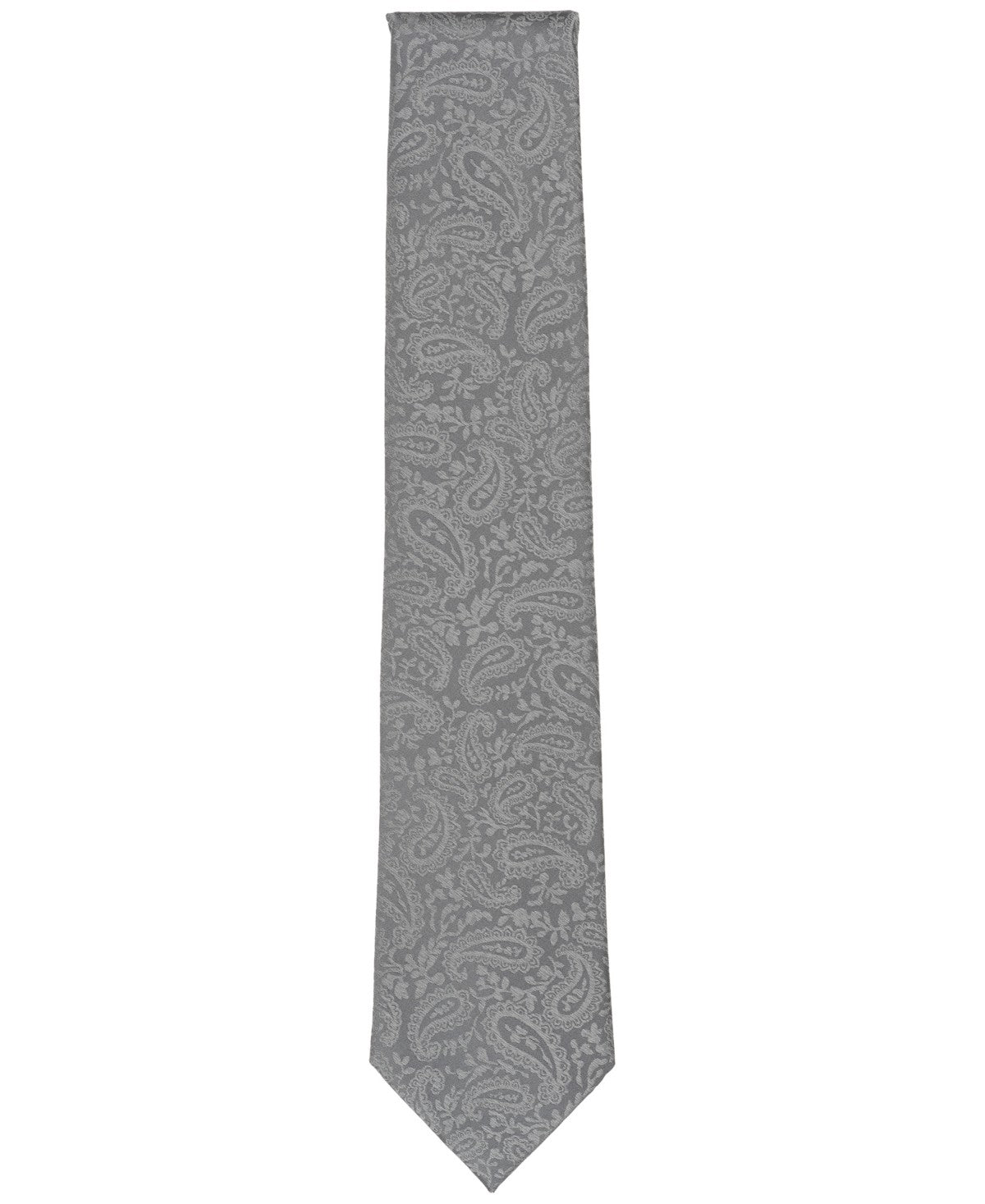 Michael Kors Mens Classic Satin Pine Paisley Neck Tie Gray