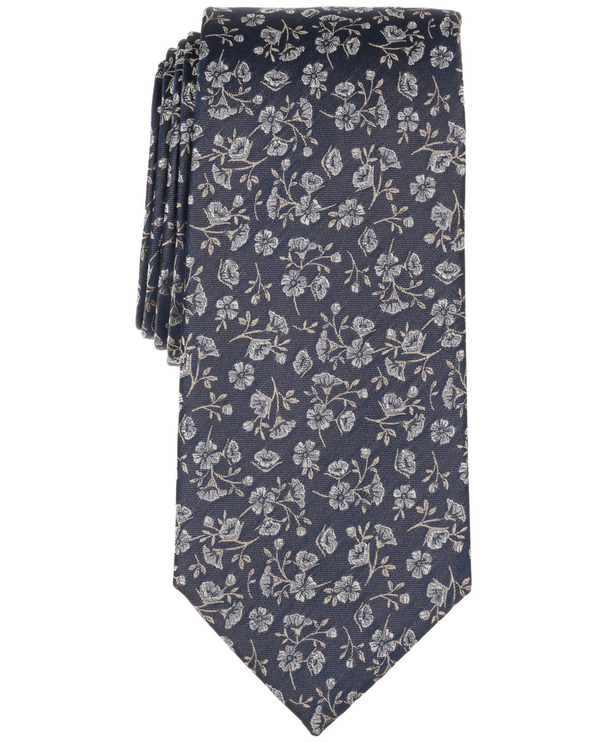 Michael Kors Mens Classic Beale Floral Neck Tie Navy