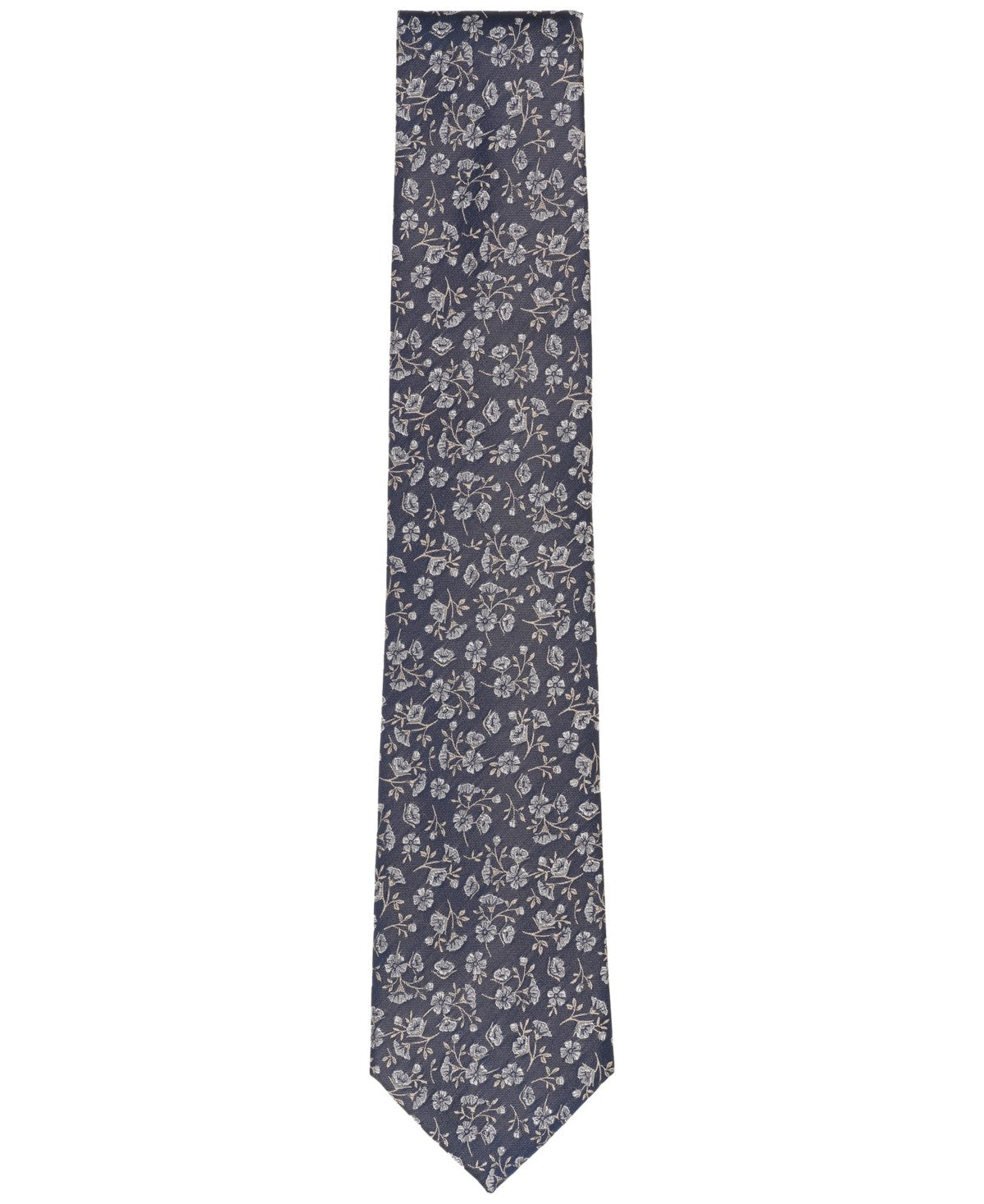 Michael Kors Mens Classic Beale Floral Neck Tie Navy