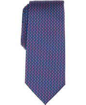 Perry Ellis Portfolio Mens Raser Mini Neat Pattern Classic Neck Tie Blue
