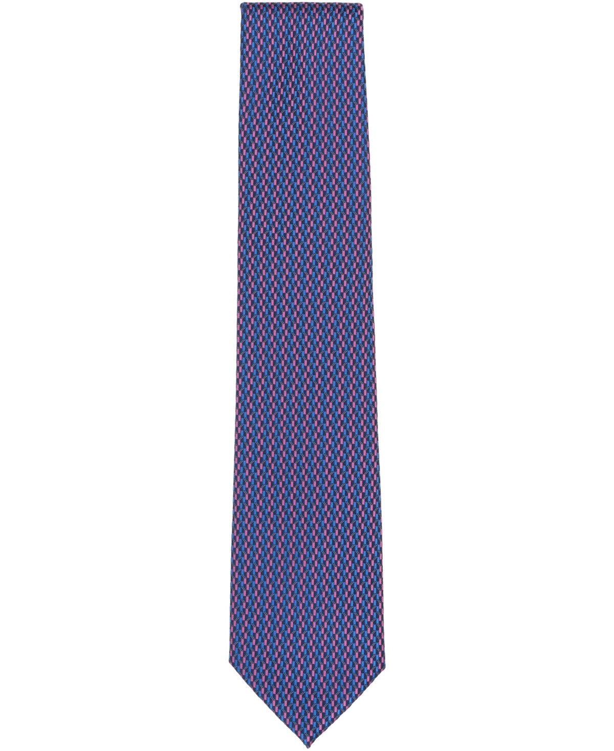 Perry Ellis Portfolio Mens Raser Mini Neat Pattern Classic Neck Tie Blue
