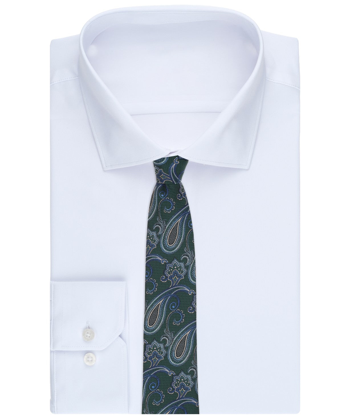 Perry Ellis Portfolio Mens Emmett Mini Pattern Neck Tie Bright Green