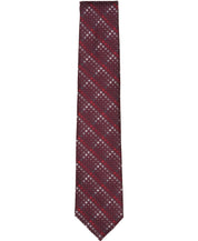Perry Ellis Portfolio Mens Janda Geo-Pattern Classic Neck Tie Burgundy