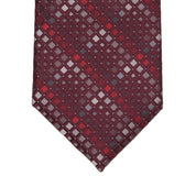 Perry Ellis Portfolio Mens Janda Geo-Pattern Classic Neck Tie Burgundy