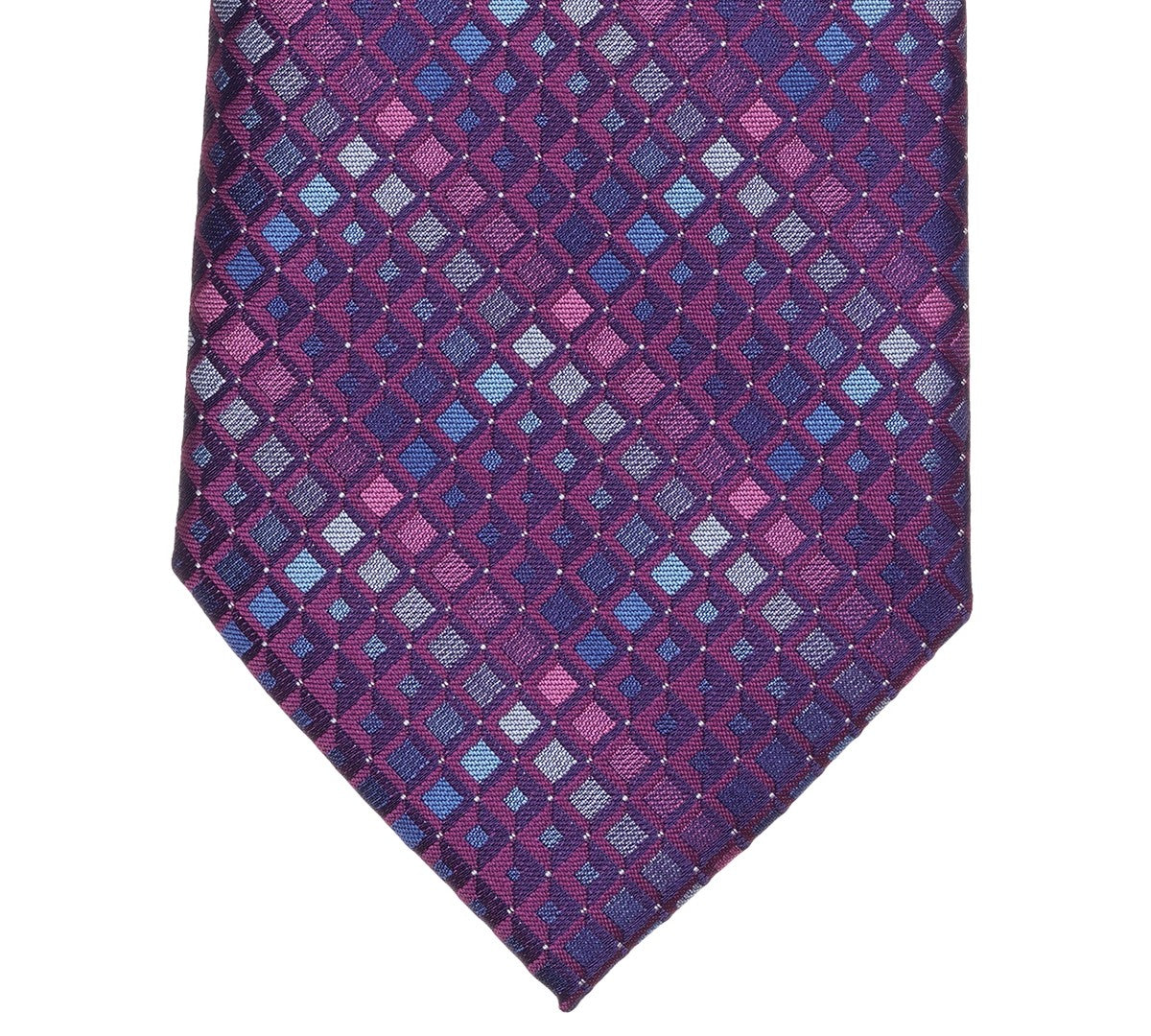Perry Ellis Portfolio Mens Janda Geo-Pattern Classic Neck Tie Magenta