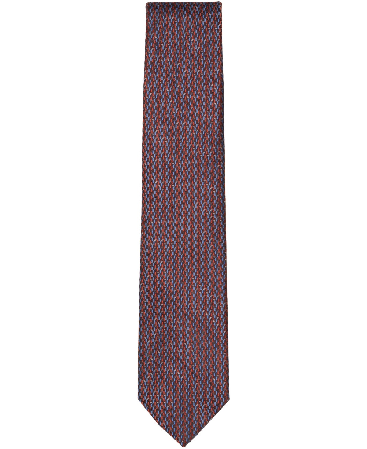 Perry Ellis Portfolio Mens Raser Mini Neat Pattern Classic Neck Tie Cognac