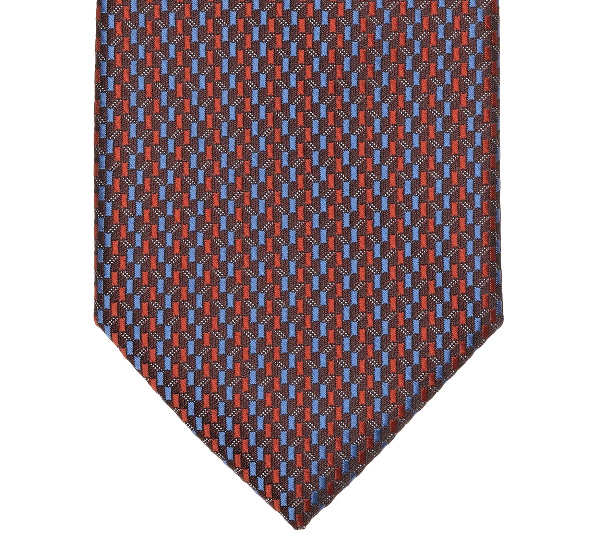 Perry Ellis Portfolio Mens Raser Mini Neat Pattern Classic Neck Tie Cognac