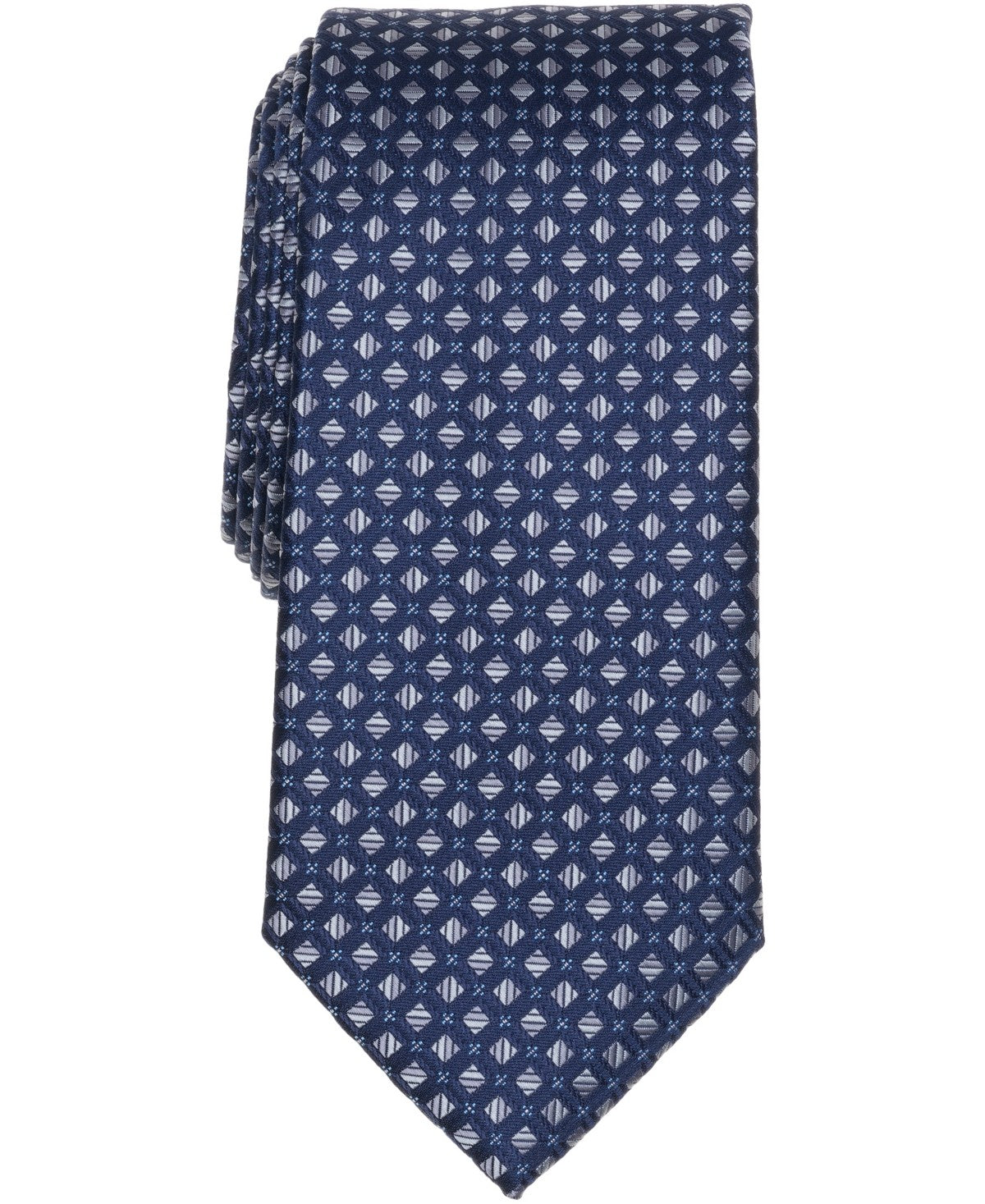 Perry Ellis Portfolio Mens Rosser Geo Pattern Classic Fit Neck Tie Navy