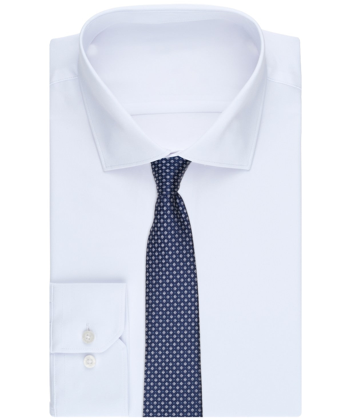 Perry Ellis Portfolio Mens Rosser Geo Pattern Classic Fit Neck Tie Navy