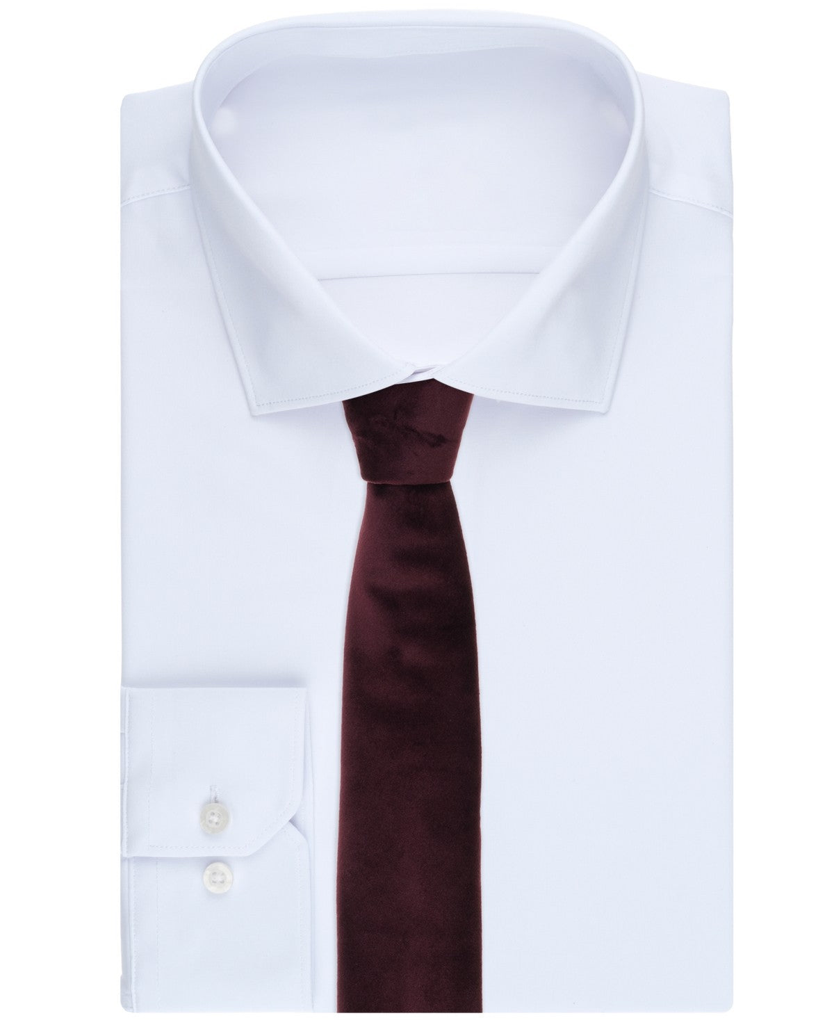 Bar III Mens Tux Velvet Solid Neck Tie Burgundy