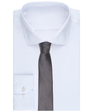 Bar III Mens Cool Metallic Solid Neck Tie Charcoal