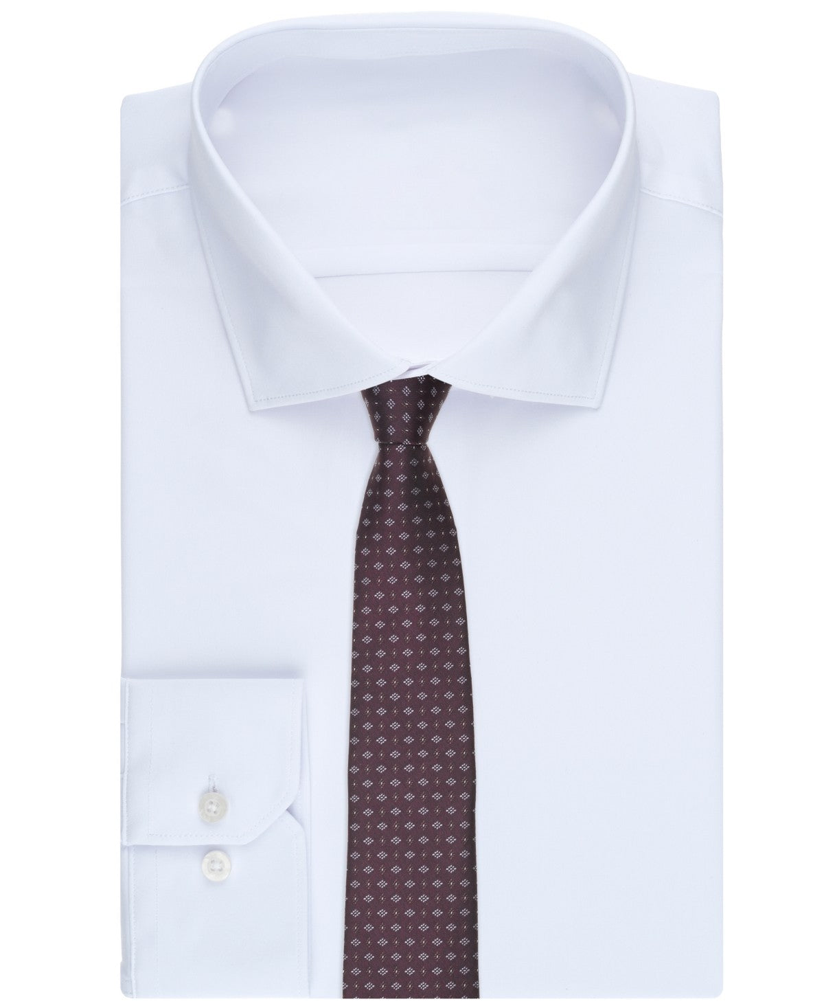 Michael Kors Mens Pindot Neat Pattern Neck Tie Burgundy