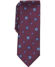 Bar III Mens Admiral Neat Floral Print Neck Tie Berry
