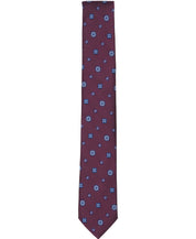 Bar III Mens Admiral Neat Floral Print Neck Tie Berry
