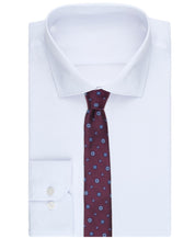 Bar III Mens Admiral Neat Floral Print Neck Tie Berry