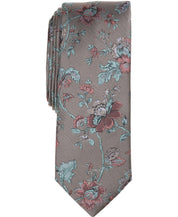 Bar III Mens Argentine Floral Neck Tie Taupe