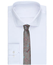 Bar III Mens Argentine Floral Neck Tie Taupe