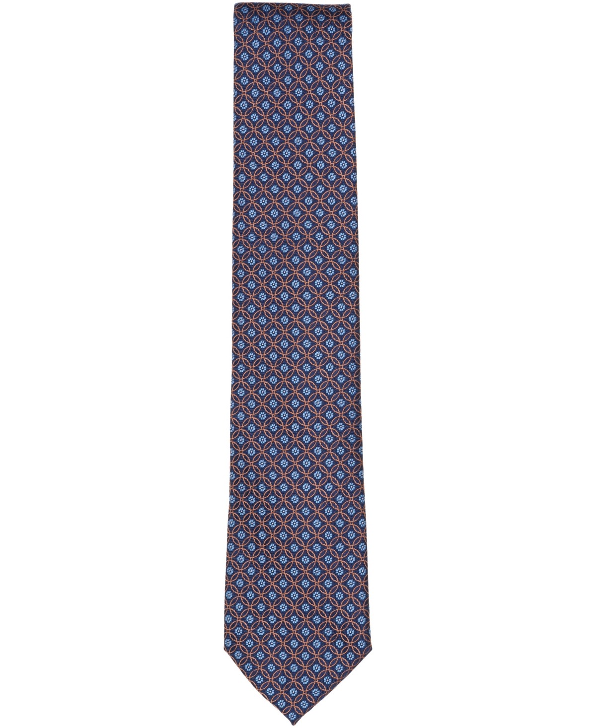 Club Room Mens Milone Medallion Neck Tie Orange