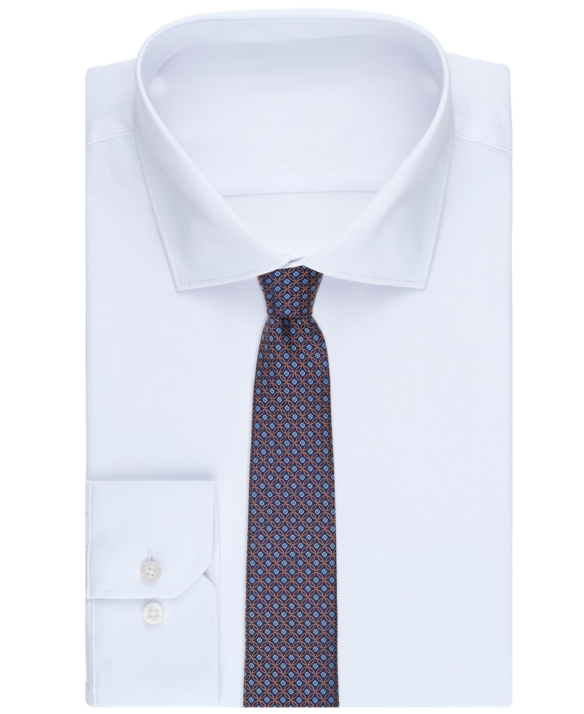 Club Room Mens Milone Medallion Neck Tie Orange