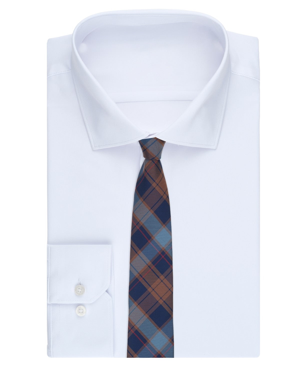 Club Room Mens Promenade Plaid Neck Tie Taupe/Blue