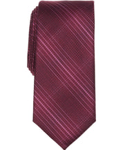 Perry Ellis Portfolio Mens Borlan Plaid Neck Tie Burgundy