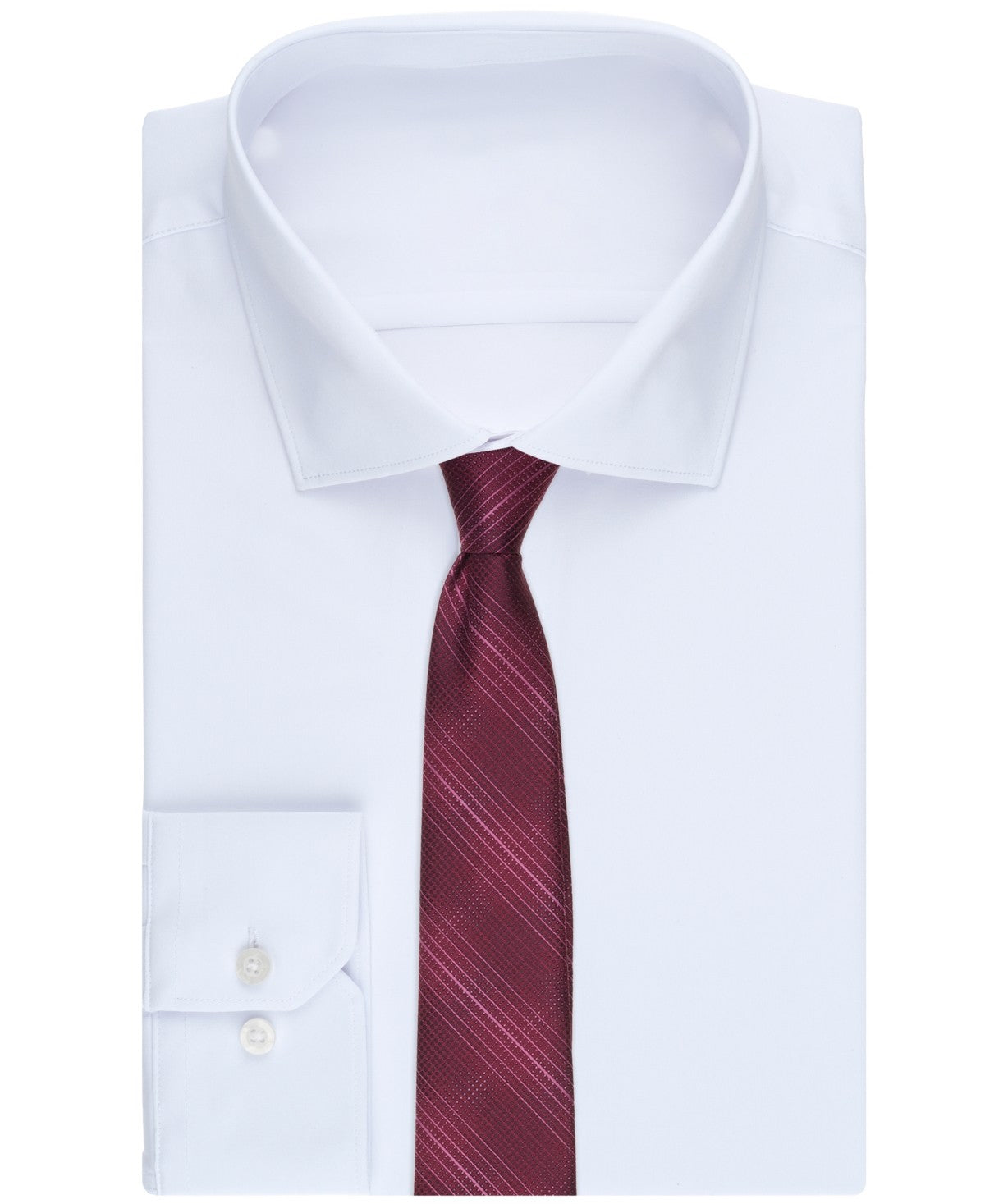 Perry Ellis Portfolio Mens Borlan Plaid Neck Tie Burgundy