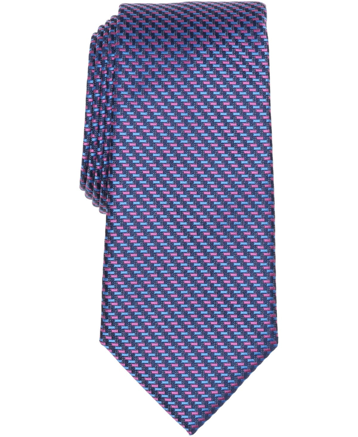 Perry Ellis Portfolio Mens Craven Mini Pattern Classic Fit Neck Tie Blue
