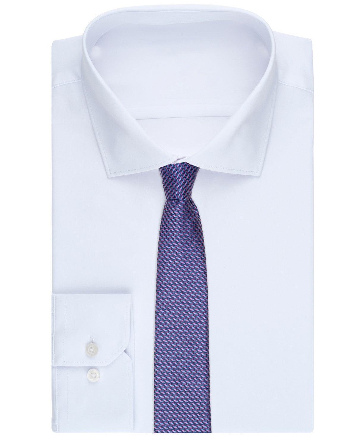 Perry Ellis Portfolio Mens Craven Mini Pattern Classic Fit Neck Tie Blue