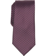 Perry Ellis Portfolio Mens Craven Mini Pattern Classic Fit Neck Tie Burgundy