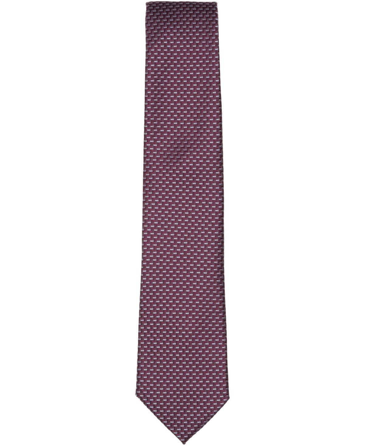 Perry Ellis Portfolio Mens Craven Mini Pattern Classic Fit Neck Tie Burgundy