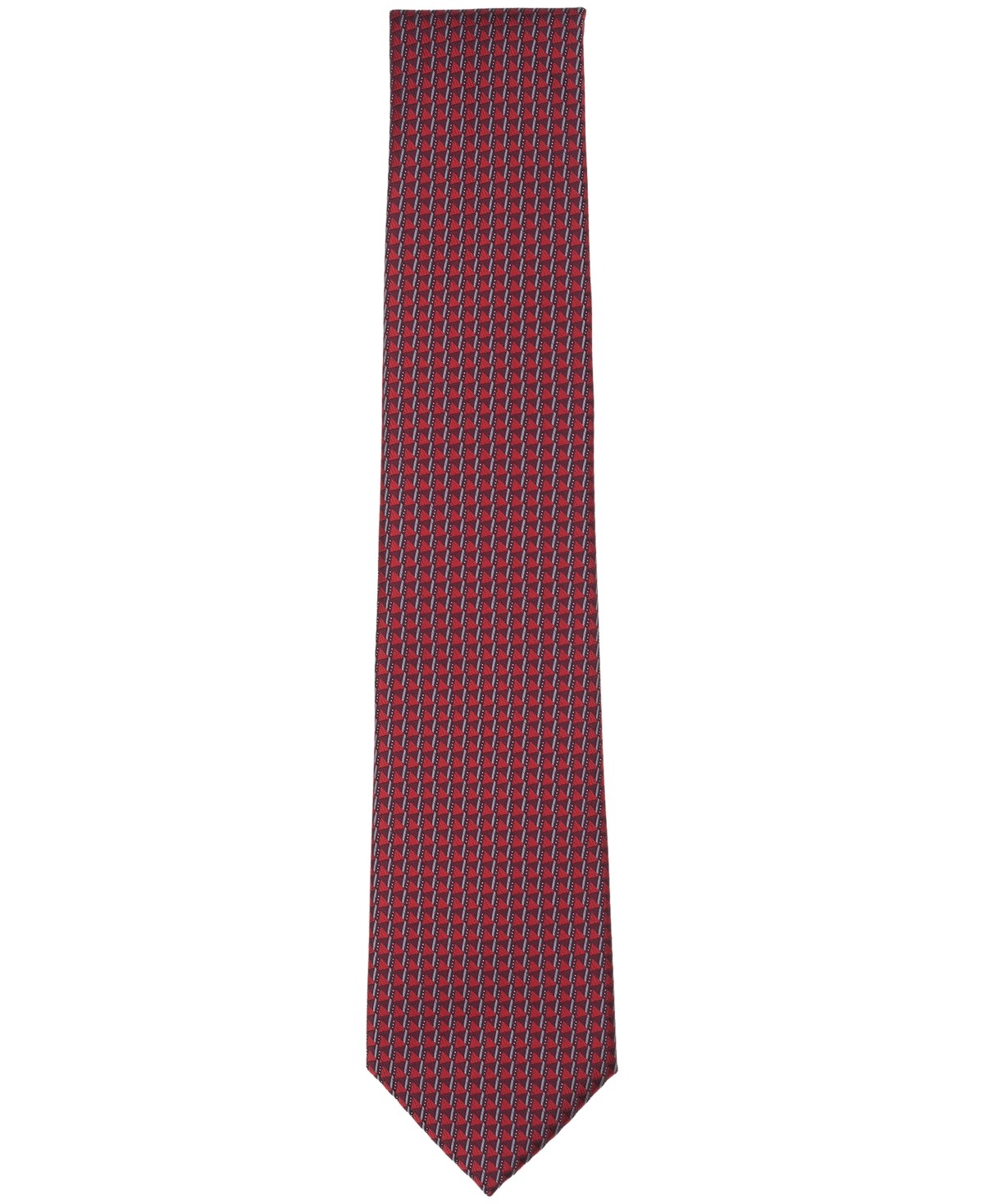 Perry Ellis Portfolio Mens Emmett Mini Pattern Neck Tie Burgundy