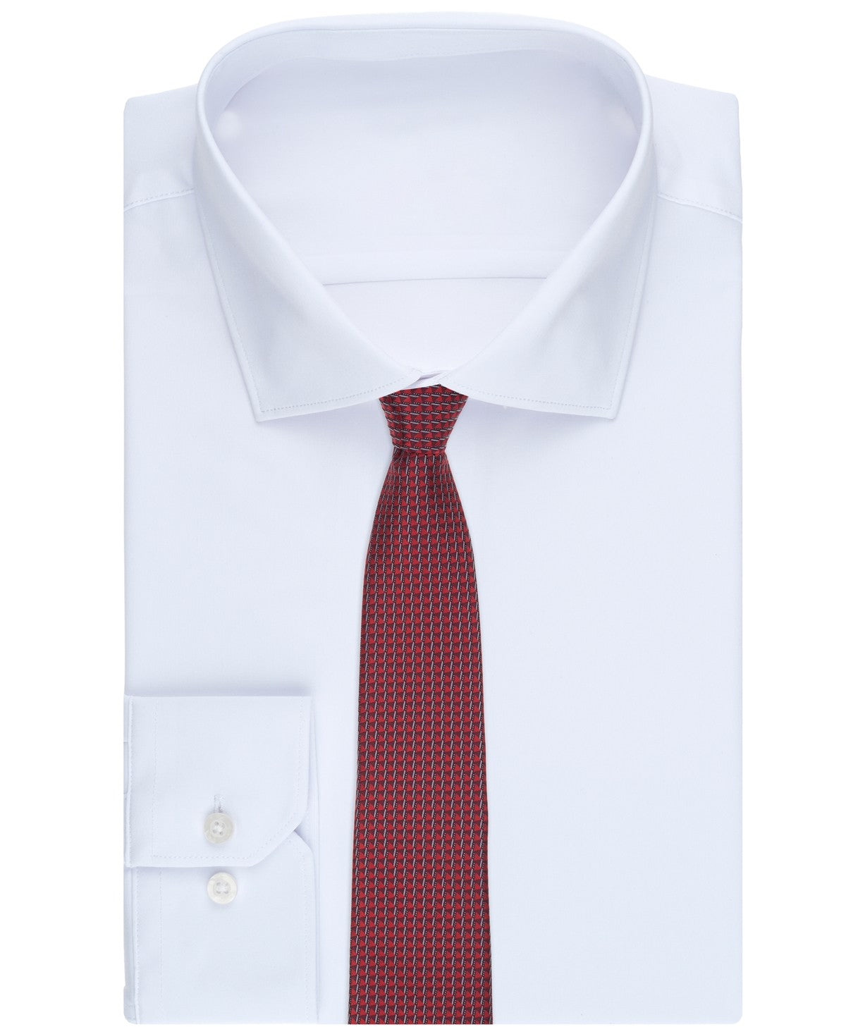 Perry Ellis Portfolio Mens Emmett Mini Pattern Neck Tie Burgundy