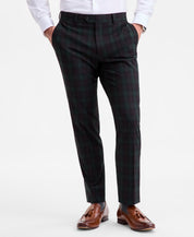 Bar Iii Mens Slim fit Wool Dress Pants 29 / 30 Green Plaid