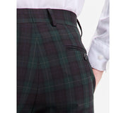 Bar Iii Mens Slim fit Wool Dress Pants 29 / 30 Green Plaid